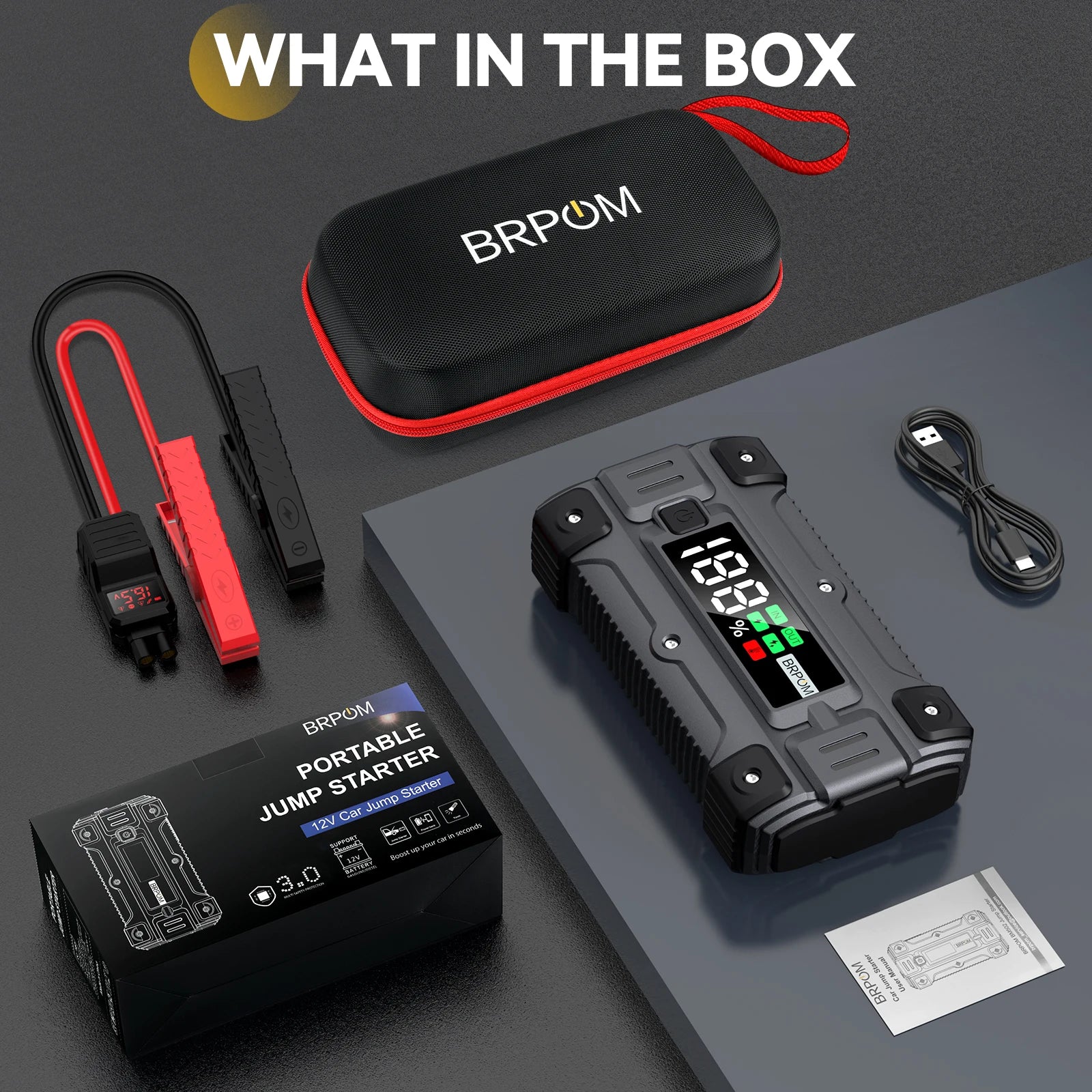 3000A/4000A/5000A Start Power Bank Jump Starter Car Booster External Battery 12V Starting Device for Petrol Diesel Powerbank