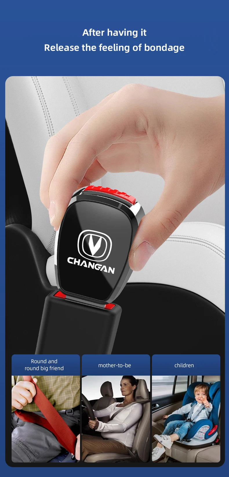 Car Seat Belt Clip Extender Safety Seatbelt Extension Plug Accessorie For Changan UNI-K CS35 CX70 CS85 CS55 CS75 CS15 UNI-T CS95