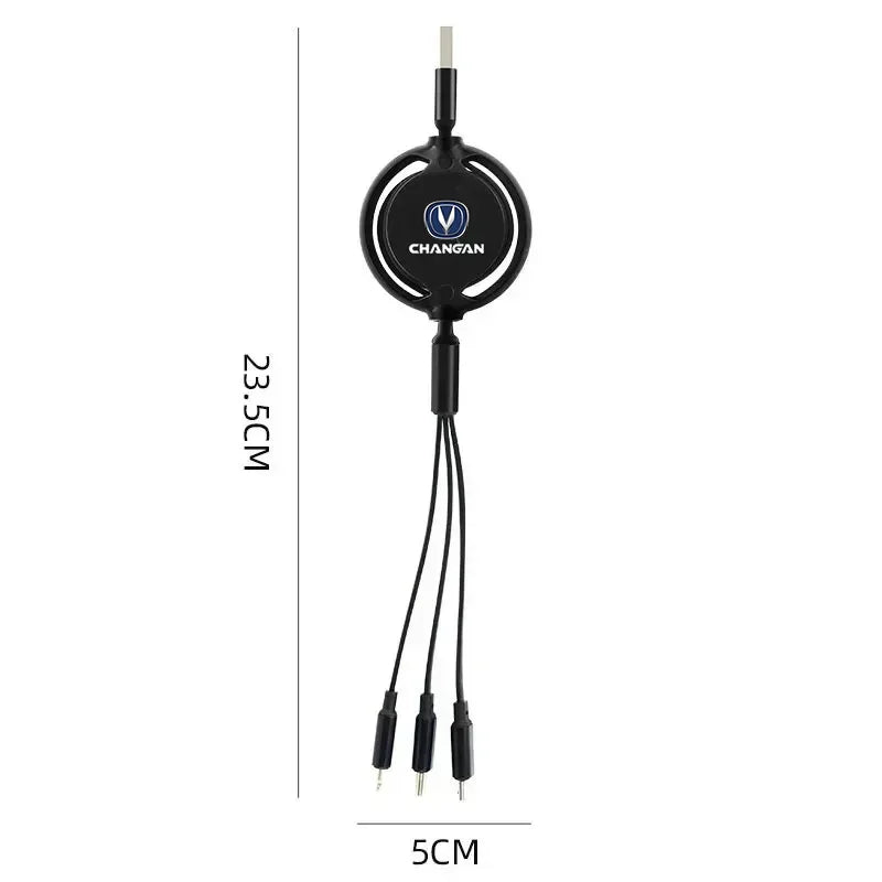 Fast Charing Data Cable 100W Multifunctional 3 in 1 Data Cord For Changan X5 X7 CX70 CS55 CS75 Car Accessories