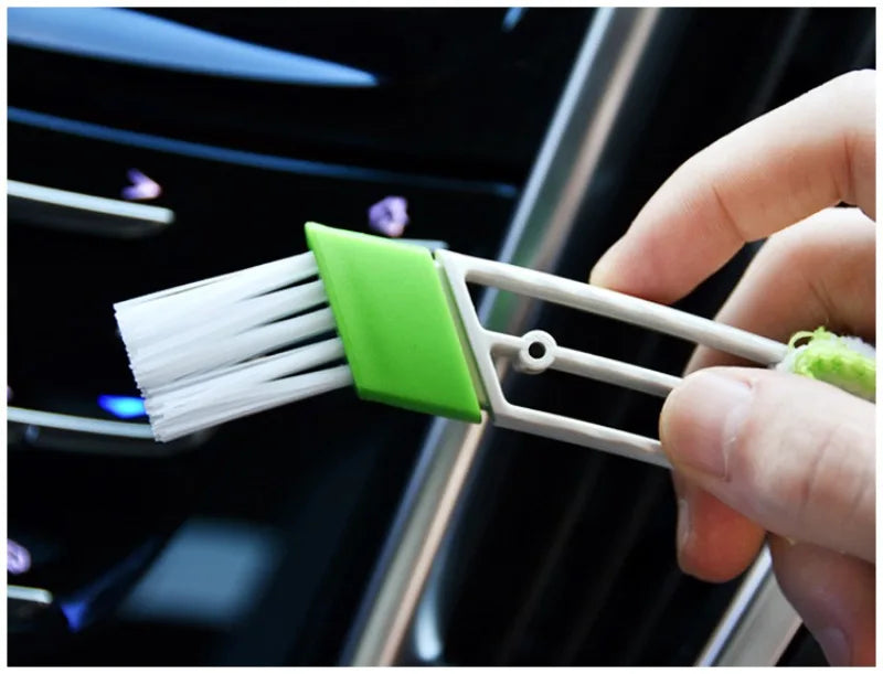 Double Ended Mini Dust Blind Cleaner, Car Vent Window Blind Detail Brush, Keyboard Cleaner, Hand Held Magic Brush Blind Duster