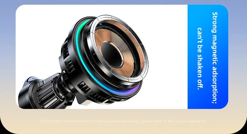 Magnetic Wireless Car Charger Phone Holder Ice Cooling RGB Tempered Glass Fast Charging Radiator For Magsafe iPhone Samsung