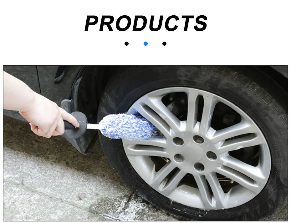 SEAMETAL Car Wash Microfiber Wheels Brush Non-Slip Ultra Soft Car Cleaning Gloves Mitt Car Wheel Spokes Brushes Car Accessories