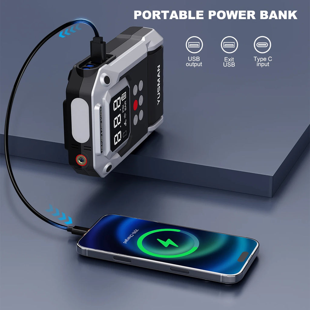 8000A Car Jump Starter with Air Compressor, 150PSI Tire Inflator,12V Battery Booster for ALL Gas/10L Diesel, LED Portable Pack