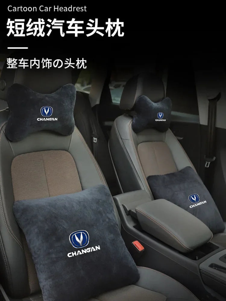 Car Neck Pillow with Lumbar Support for CHANGAN CS15 CS35 CS55 CS75 CS85, Soft Headrest Cushion for Long Drive, Car Accessories