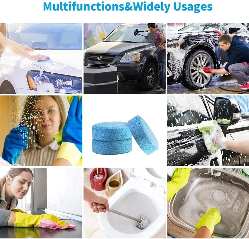 50/100PCs Solid Car Windshield Cleaners Effervescent Tablets Windscreen Window Glass Dust Wiper Car Wash Tool Car Accessories