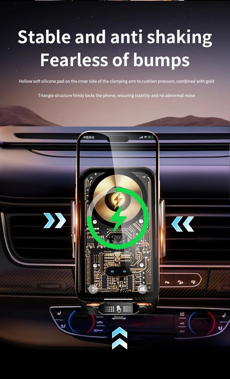 66W Wireless Fast Charger Mobile Phone Holder Air Vent Car Mount Charging Stand For IPhone 14 13 12 11 X Pro Max Xiaomi Samsung