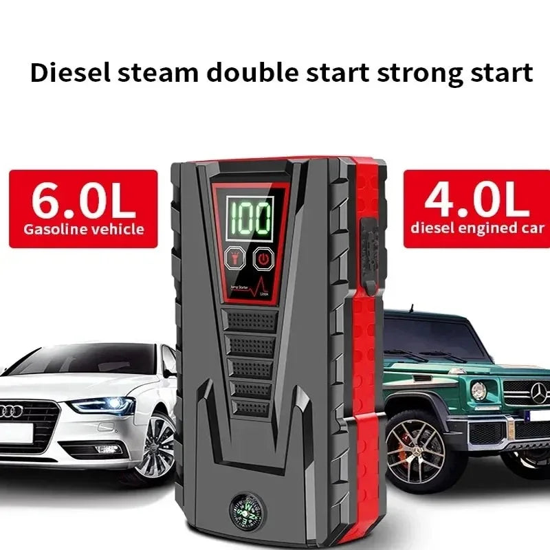 2025 New 99800mAh 5000A Car Jump Starter | 12V for Petrol/Diesel | Power Bank /Smart Protection
