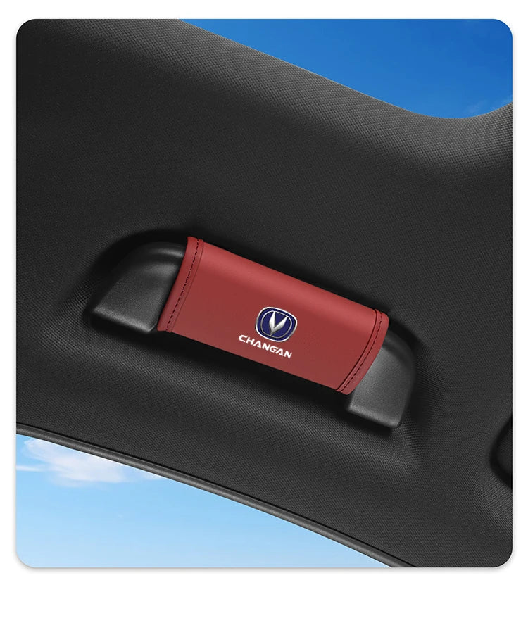 2Pc Car Anti Slip Pull Glove Car Interior Leather Handle Protector Cover For Changan CS15 CS95 CX70 CS85 UNI-K CS35 CS55 CS75
