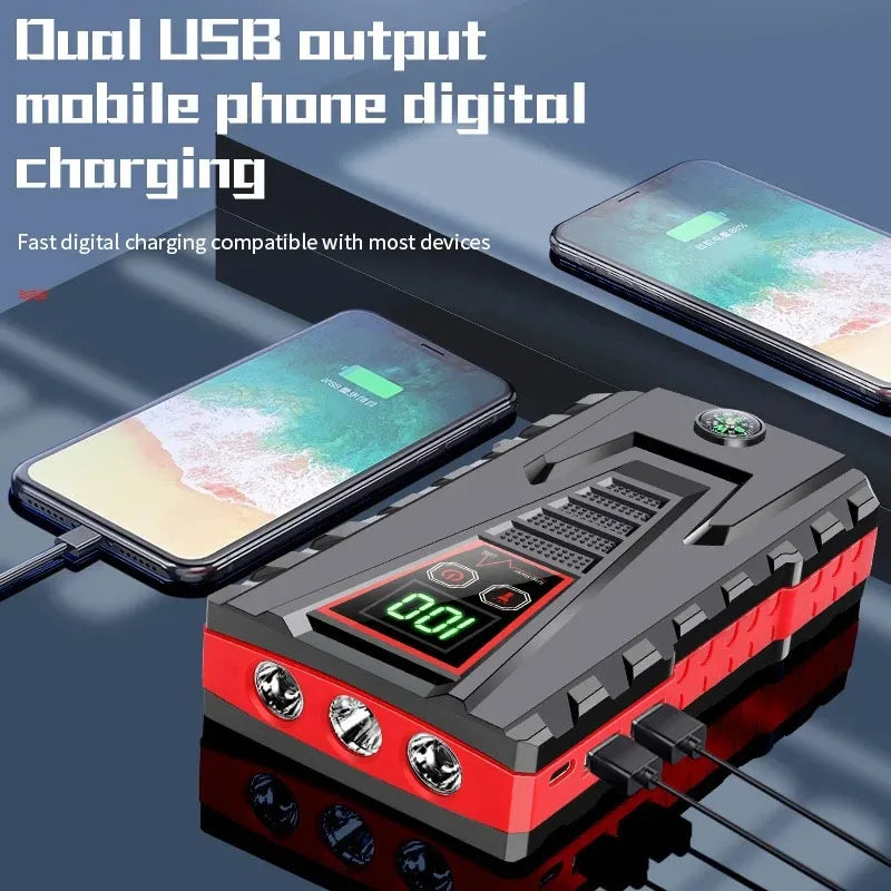 2025 New 99800mAh 5000A Car Jump Starter | 12V for Petrol/Diesel | Power Bank /Smart Protection