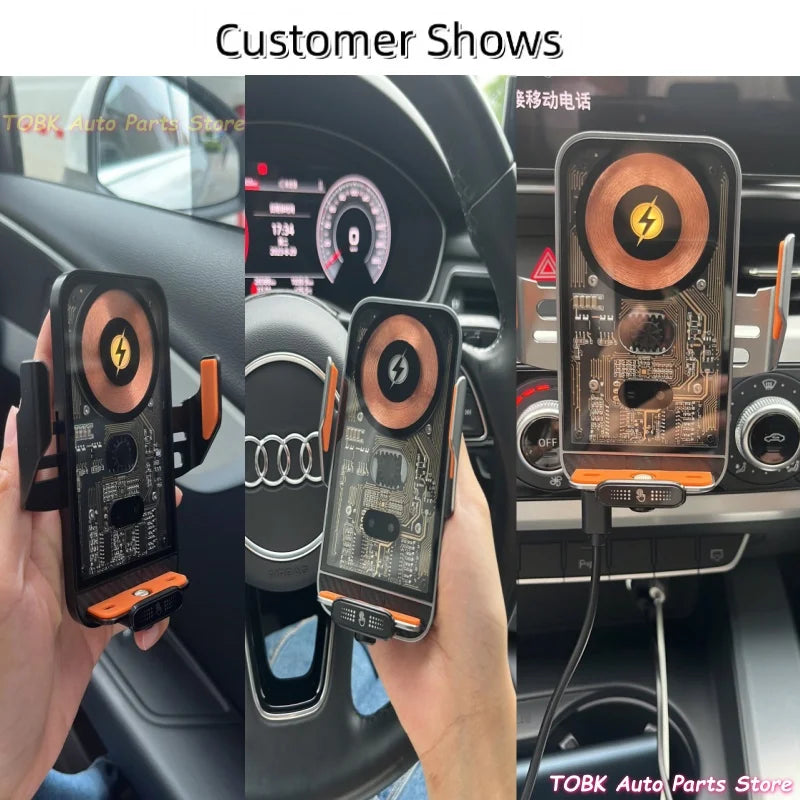 66W Wireless Fast Charger Mobile Phone Holder Air Vent Car Mount Charging Stand For IPhone 14 13 12 11 X Pro Max Xiaomi Samsung