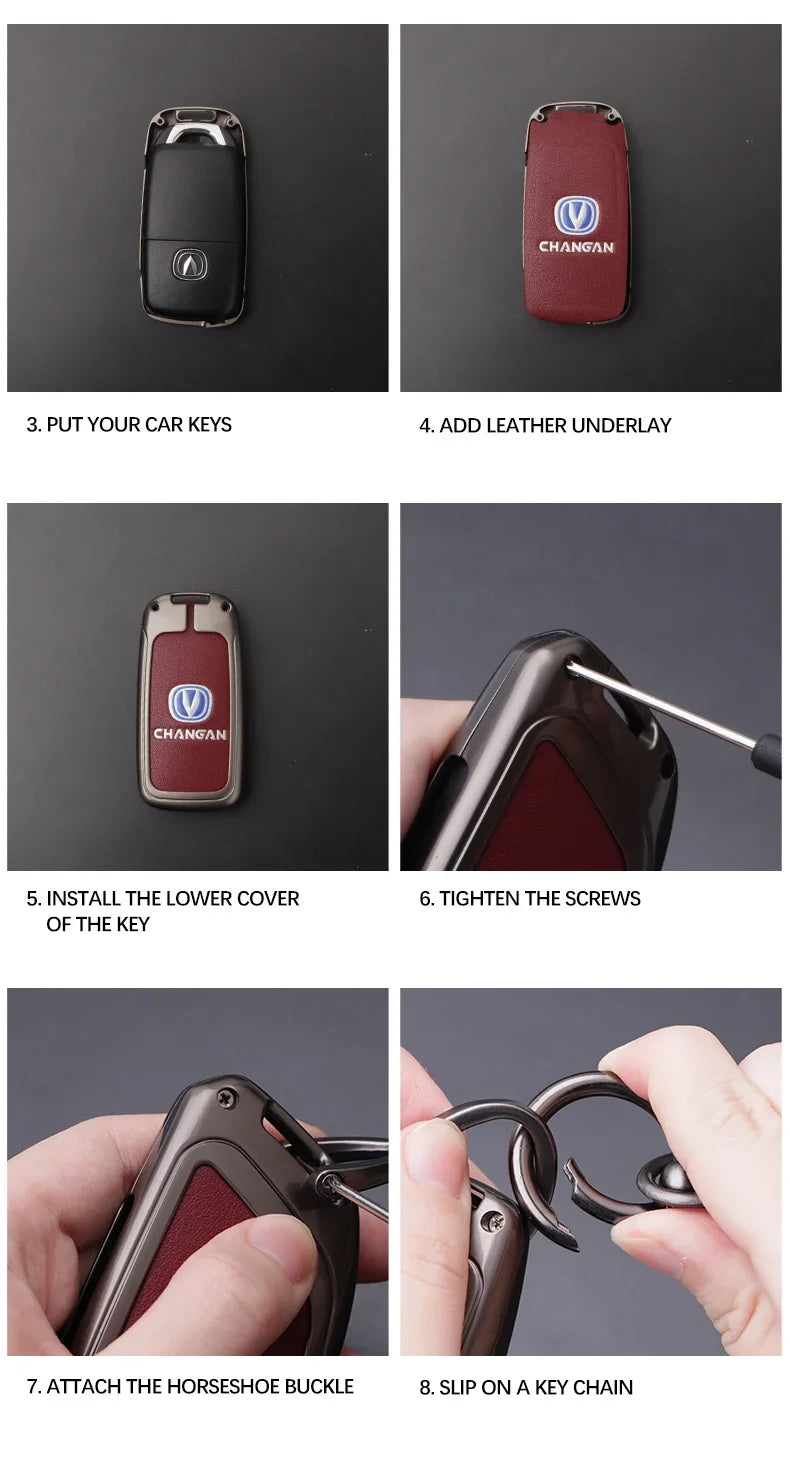 For Changan CX70 CS55 EADO CX20 Alsvin CS15EV CS75 CS35 Plus CS15 CS95 RAETON Car Key Fob Cover Case Protect Shell Holder Set