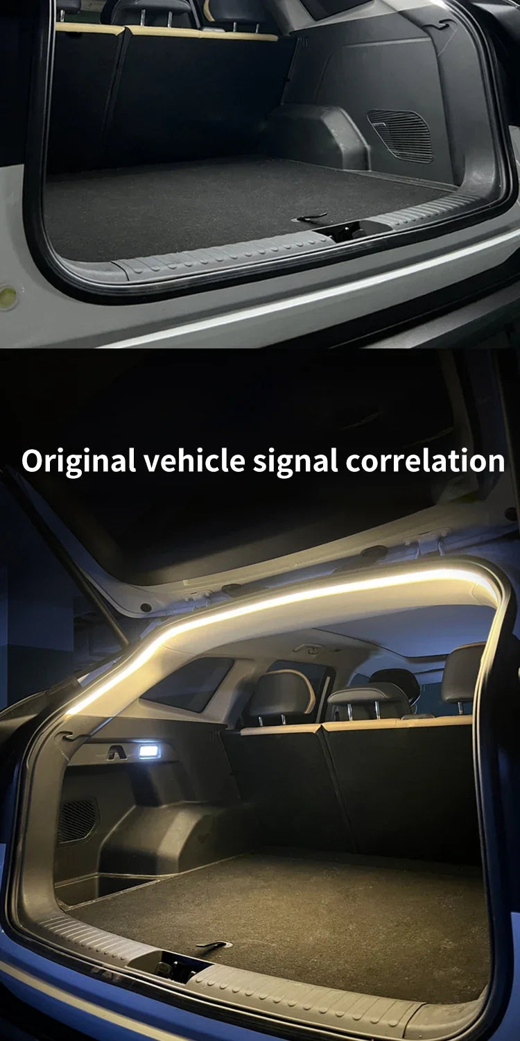 Car High Brightness Trunk Lighting Ambient Light Interior Decoration Led Wireless Automatic Sensing Tailgate Light Strip