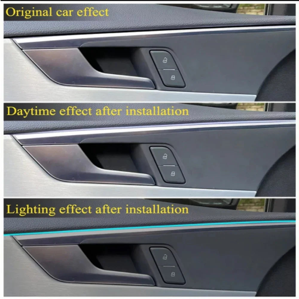 35/75/110cm RGB 64 Colors Acrylic Strip Car LED Ambient Light Parts Replacement Accessories (4 wires 4 pins)
