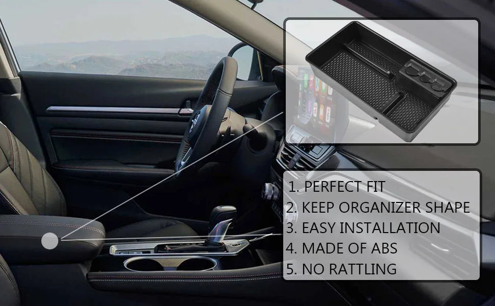 Center Console Organizer For Nissan Altima 2019 2021 2022 2023 2024 Armrest Storage Box Insert Tray Car Interior Accessories