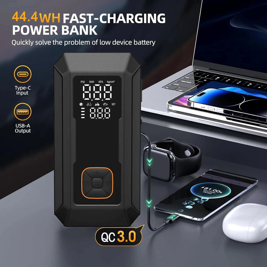 YINGBOOST Car Jump Starter with Air Pump Peak 4000A Auto Battery Booster &150PSI Tire Inflator Jump Starter with Air Compressor