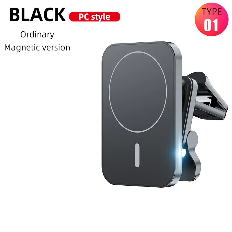 15W Fast Magnetic Wireless Charger Car Air Vent Phone Holder Mount Compatible Magnet Safe Case for iPhone 12 13 14 Pro Mini Max