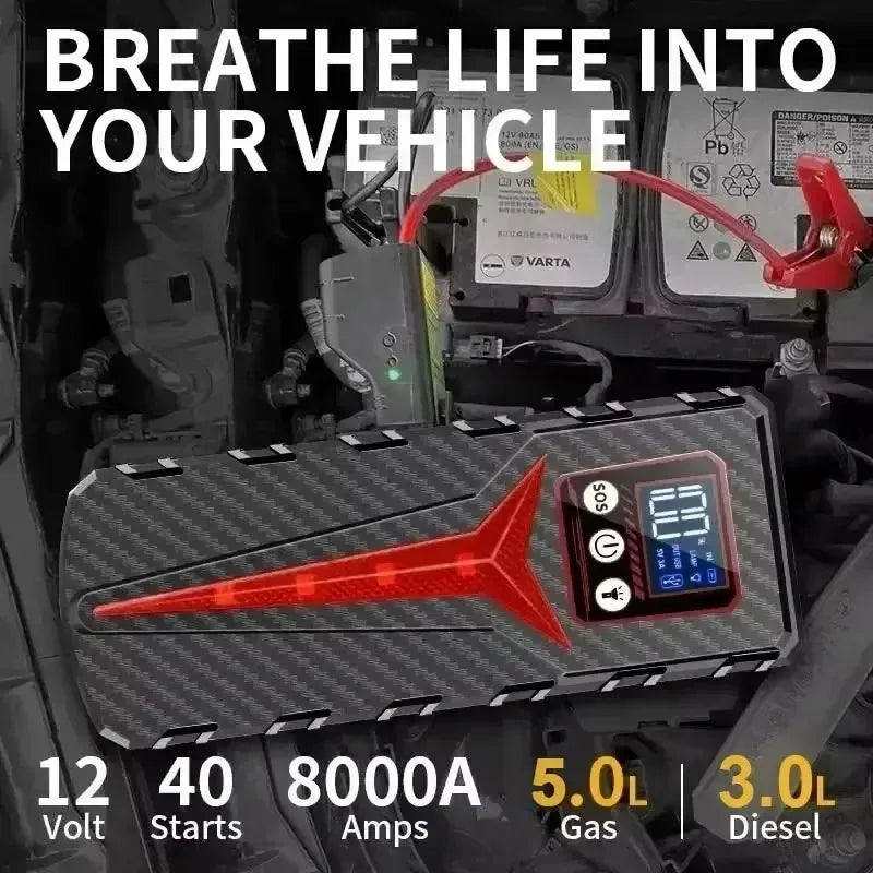 Car Jump Starter 8000A Battery Charger 298000mAh Emergency Power Bank Booster for 12V Gas and Diesel Vehicles
