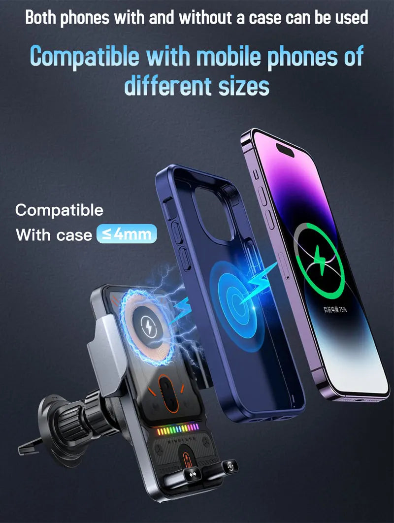 Car Phone Screen Holder For Nissan Altima L34 2019 2020 2021 Magnetic Wireless Charging Car phone For 8" Display panel Mount