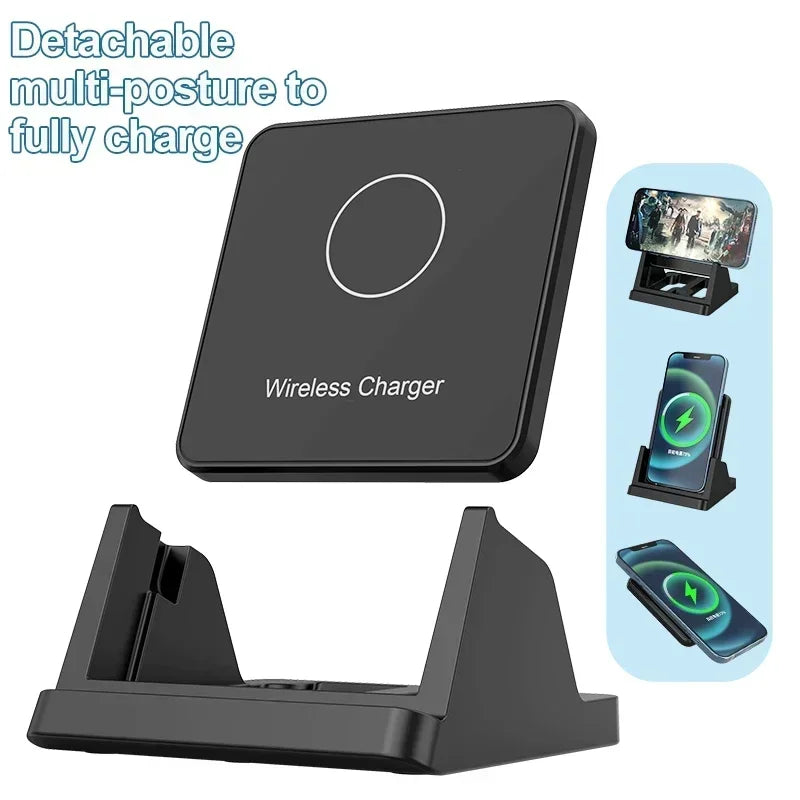 30W Wireless Charger Pad Stand Desktop Ultra-thin Mobile Phone For iPhone 15 14 13 12 Samsung Xiaomi Fast Charging Dock Station