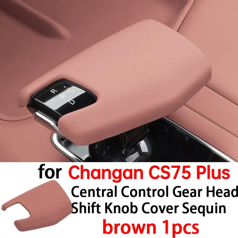 Car Central Control Gear Head Shift Knob Cover Sequin Trim for Changan CS75 Plus Interior Accessories