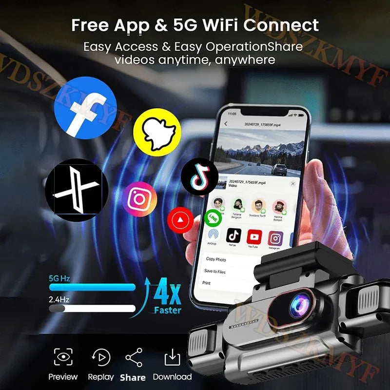 360° Car Camera 3/4Lens 1080P DashCam WIFI Car DVR Car recording Front Left right Rear View Camera Car Accessories 24H Hardware
