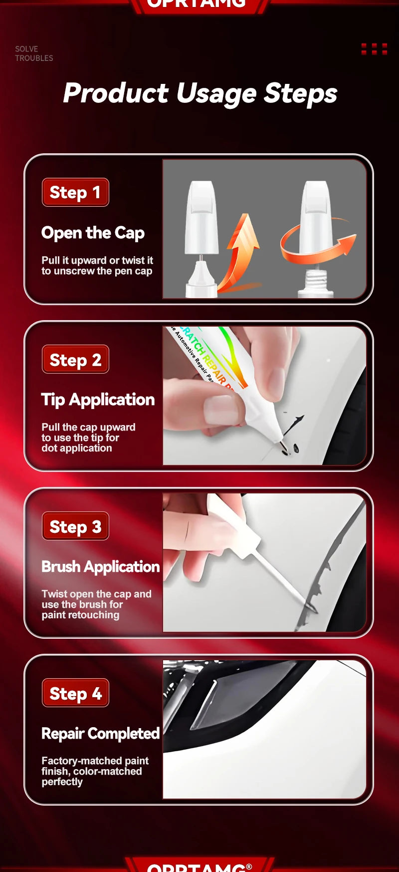 Car Paint Repair Pen Touch Up Scratch Remover DIY Auto Accessories For ChangAn UNI-K Blue 126 BN6 White C05 Gray CA121 Black
