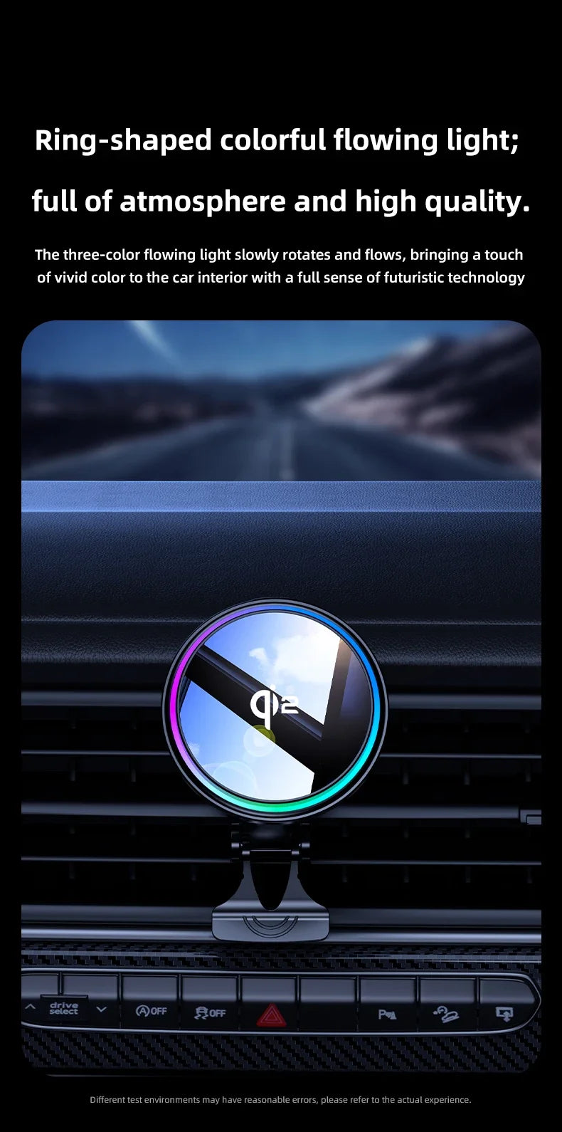Magnetic Wireless Car Charger Phone Holder Ice Cooling RGB Tempered Glass Fast Charging Radiator For Magsafe iPhone Samsung