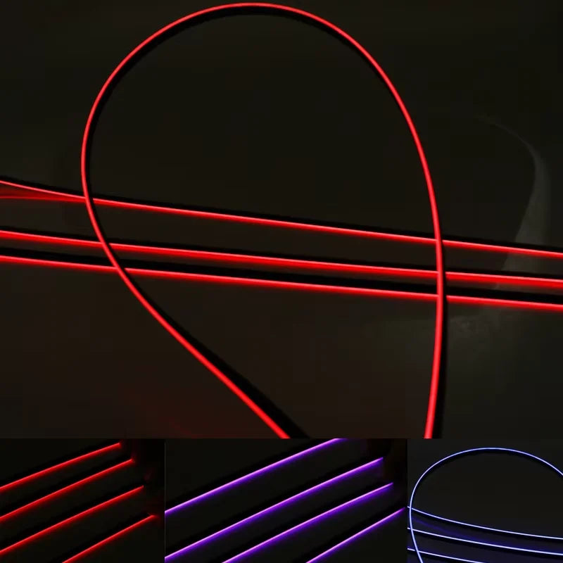 35/75/110cm RGB 64 Colors Acrylic Strip Car LED Ambient Light Parts Replacement Accessories (4 wires 4 pins)