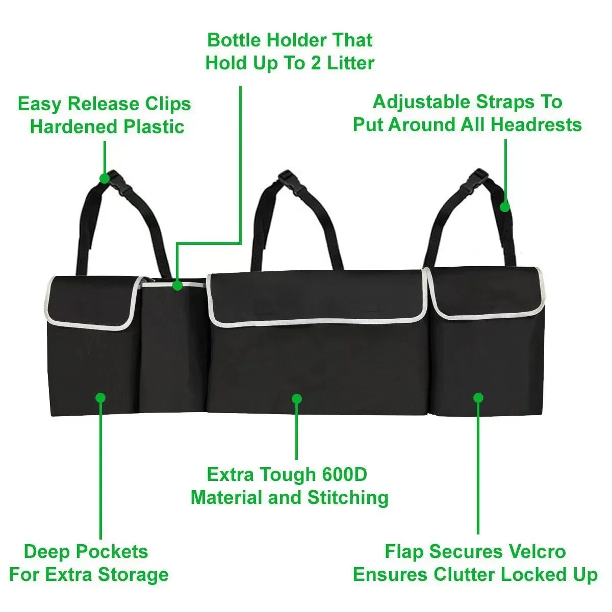 Versatile Oxford Cloth Car Trunk Storage Bag Rear Seat Back Hanging Vehicle Organizer Box for Automobile Interior