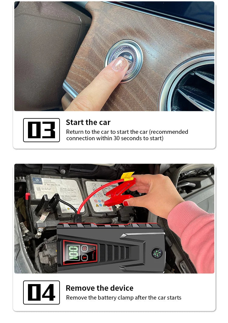 2025 New 99800mAh 5000A Car Jump Starter | 12V for Petrol/Diesel | Power Bank /Smart Protection