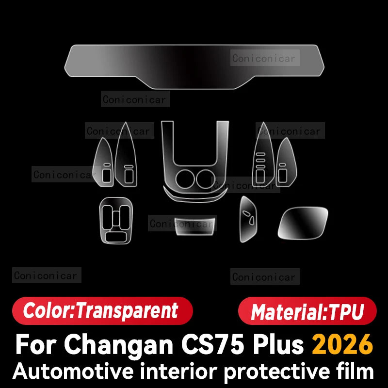 For CHANGAN CS75 Plus 2026 Car Interior Center Console Screen Protective Film Anti-scratch Repair Sticker Accessories