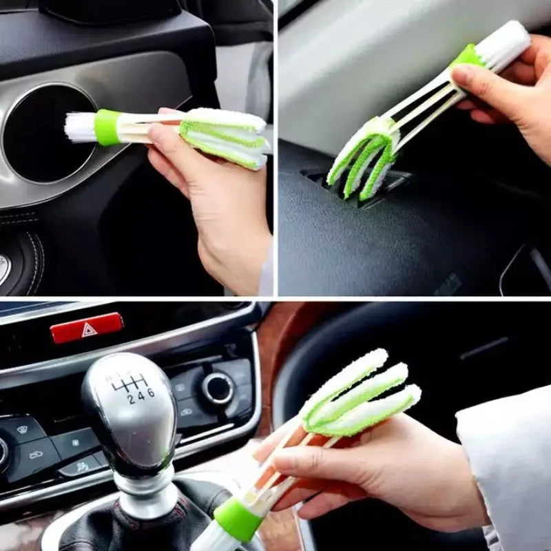Double Ended Mini Dust Blind Cleaner, Car Vent Window Blind Detail Brush, Keyboard Cleaner, Hand Held Magic Brush Blind Duster