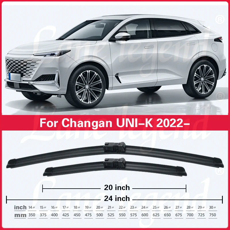 For Changan UNI-K UNIK 2022 1generation Front Rear Wiper Blades Windscreen Windshield Clean Window Car Accessories 24"+20"+12"