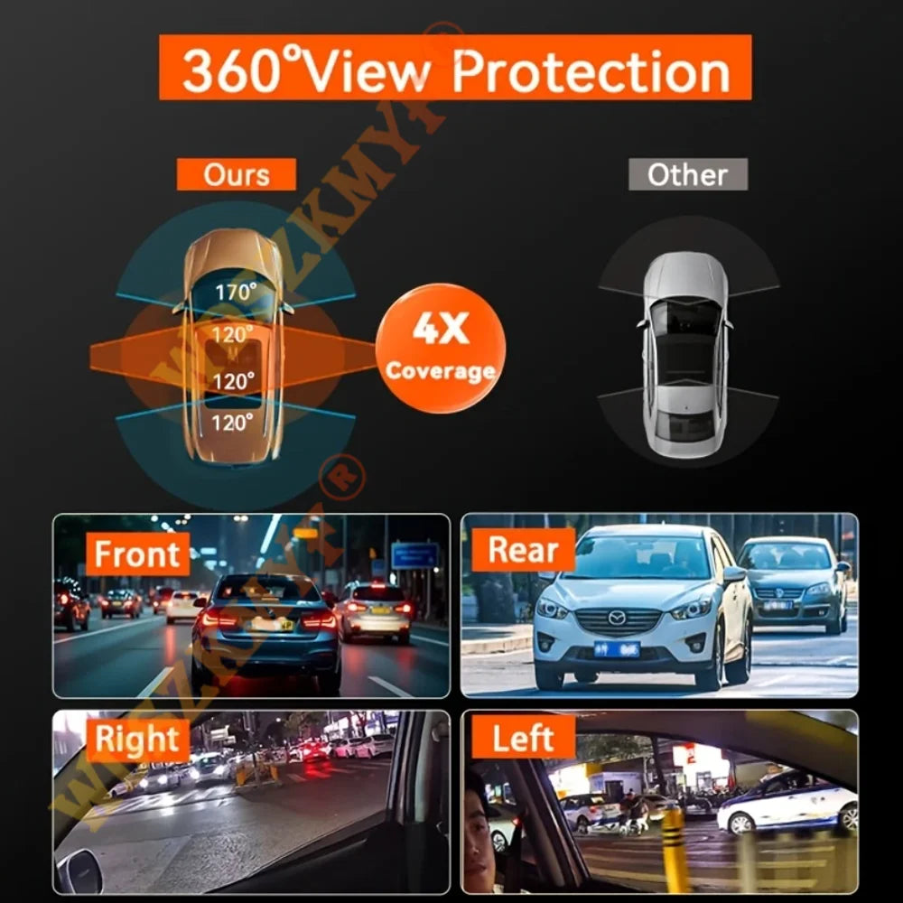 360° Car Camera 3/4Lens 1080P DashCam WIFI Car DVR Car recording Front Left right Rear View Camera Car Accessories 24H Hardware