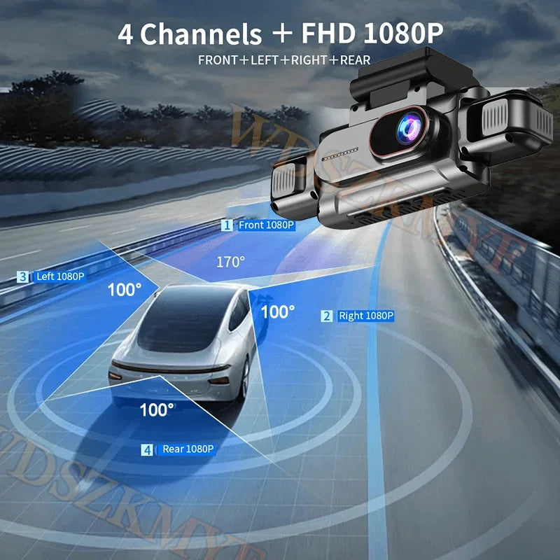 360° Car Camera 3/4Lens 1080P DashCam WIFI Car DVR Car recording Front Left right Rear View Camera Car Accessories 24H Hardware