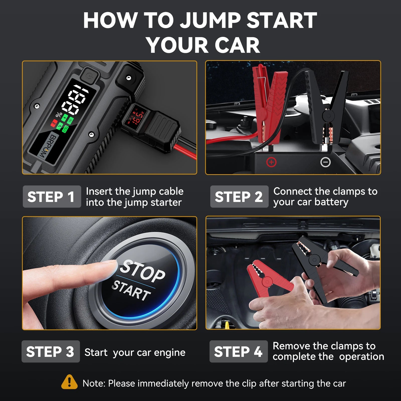 3000A/4000A/5000A Start Power Bank Jump Starter Car Booster External Battery 12V Starting Device for Petrol Diesel Powerbank