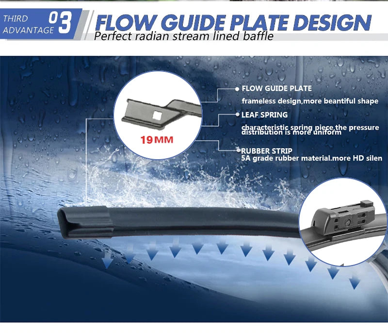 Front Rear Wiper Blades Set For Changan CS95 2017 - 2022 Windshield Windscreen Brushes Accessories Rubber Refills 2018 2019 2020