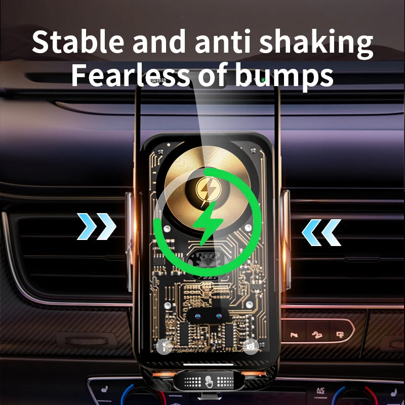66W Wireless Fast Charger Mobile Phone Holder Air Vent Car Mount Charging Stand For IPhone 14 13 12 11 X Pro Max Xiaomi Samsung