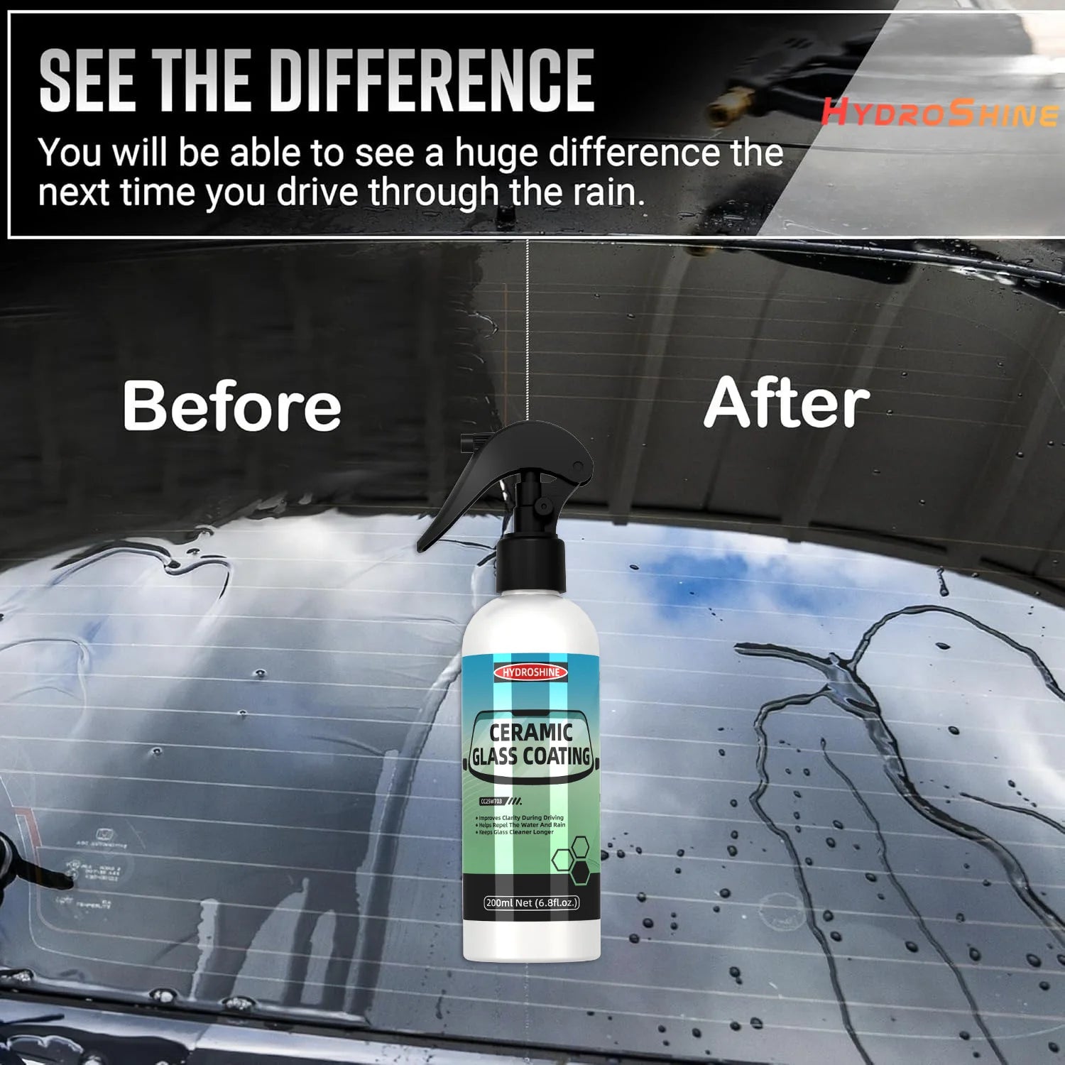 Hydroshine Ceramic Glass Coating Nano Crystal Coating Windows Polishing Liquid Glass Plated Crystal Hydrophobic Dustproof Agent