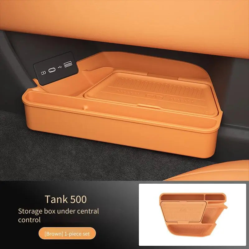 Suitable for 2026 Tank 500 central control lower storage box, glasses storage box, car interior accessories modification