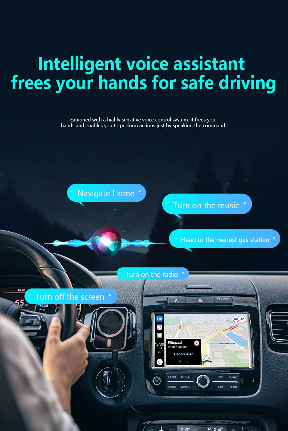 4-in-1 Wireless Carplay Adapter Android Auto Connect Airplay Mirror Link Screen Plug and Play Bluetooth for Apple and Android