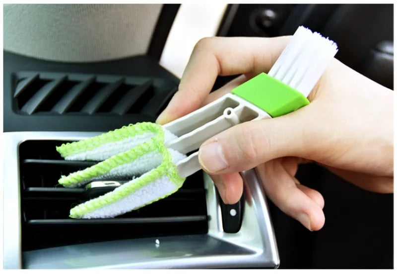 Double Ended Mini Dust Blind Cleaner, Car Vent Window Blind Detail Brush, Keyboard Cleaner, Hand Held Magic Brush Blind Duster