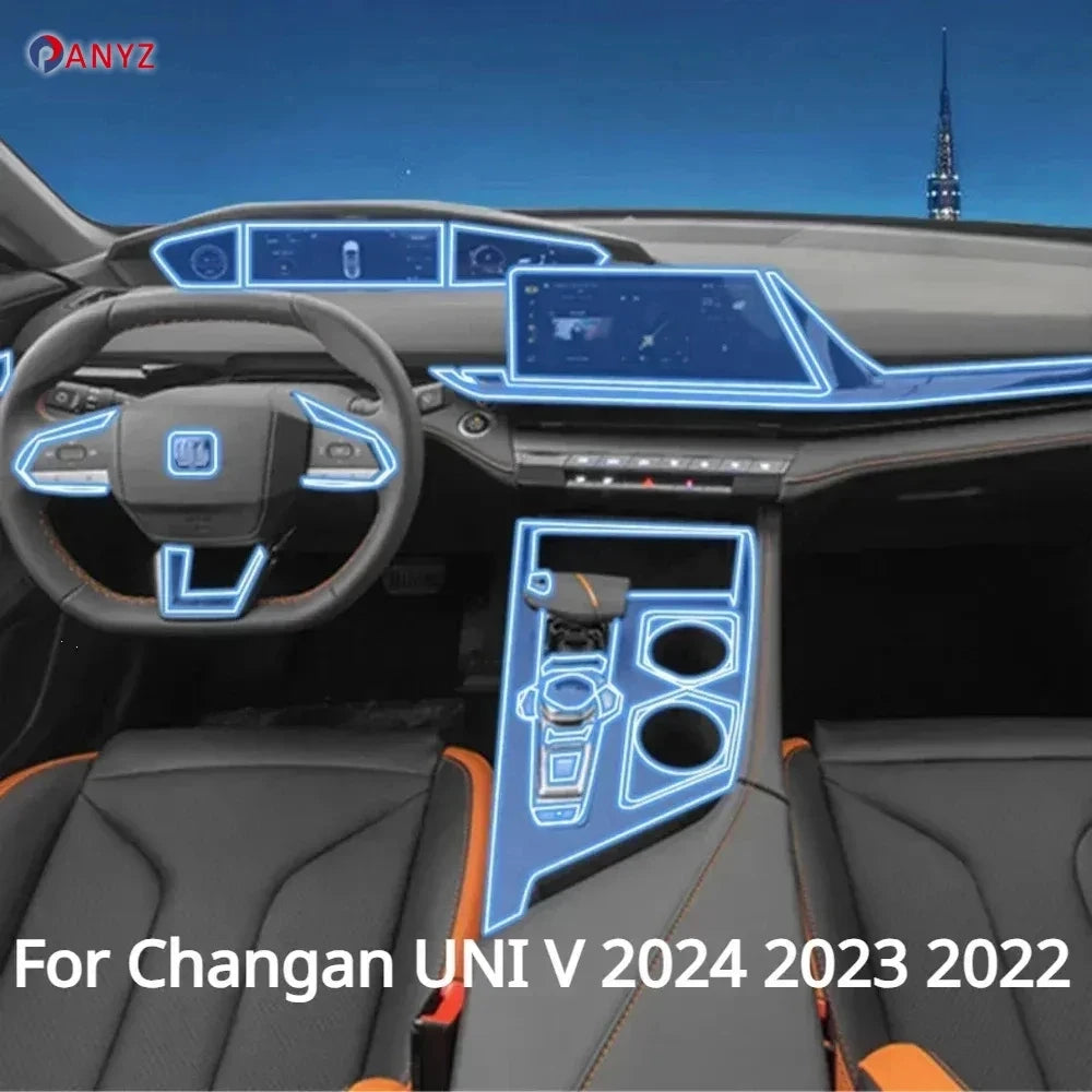 For Changan UNI V 2025 2024 2023 PPF Protection film Accessories Interior transparent TPU Navigation Gear Panel Center Console