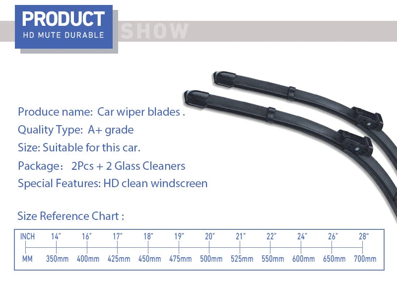 Front Rear Wiper Blades Set For Changan CS95 2017 - 2022 Windshield Windscreen Brushes Accessories Rubber Refills 2018 2019 2020