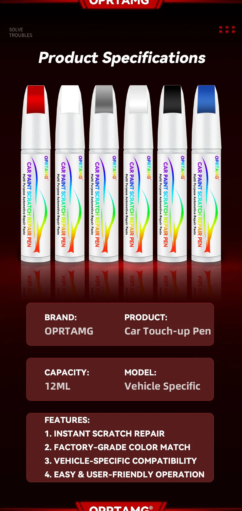 Car Paint Repair Pen Touch Up Scratch Remover DIY Auto Accessories For ChangAn UNI-K Blue 126 BN6 White C05 Gray CA121 Black