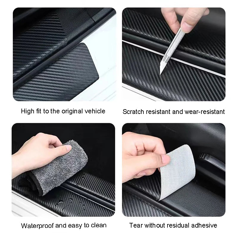 Car Door Threshold Scuff Plate For Changan CS75 PLUS CS95 CS35 alsvin CS15 55 Carbon Fiber Trunk Rear Bumper Sticker Accessories