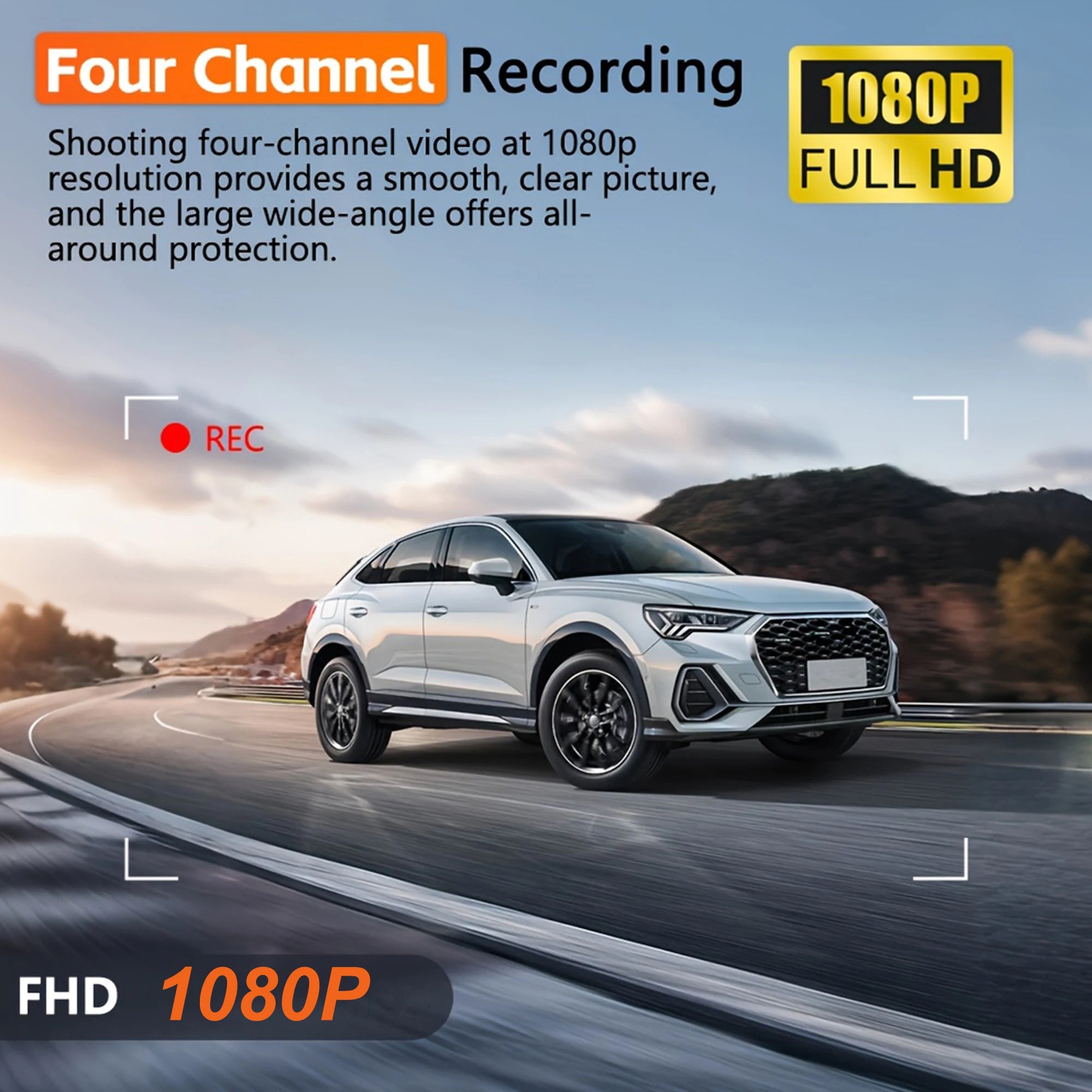 Dash Cam Vehicle DVR video recorder 4 cameras for cars black box front rear internal Night Vision Loop Recording dashcam car 360