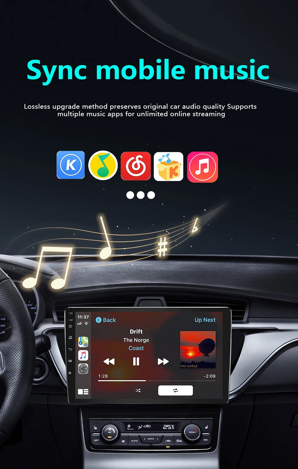 4-in-1 Wireless Carplay Adapter Android Auto Connect Airplay Mirror Link Screen Plug and Play Bluetooth for Apple and Android