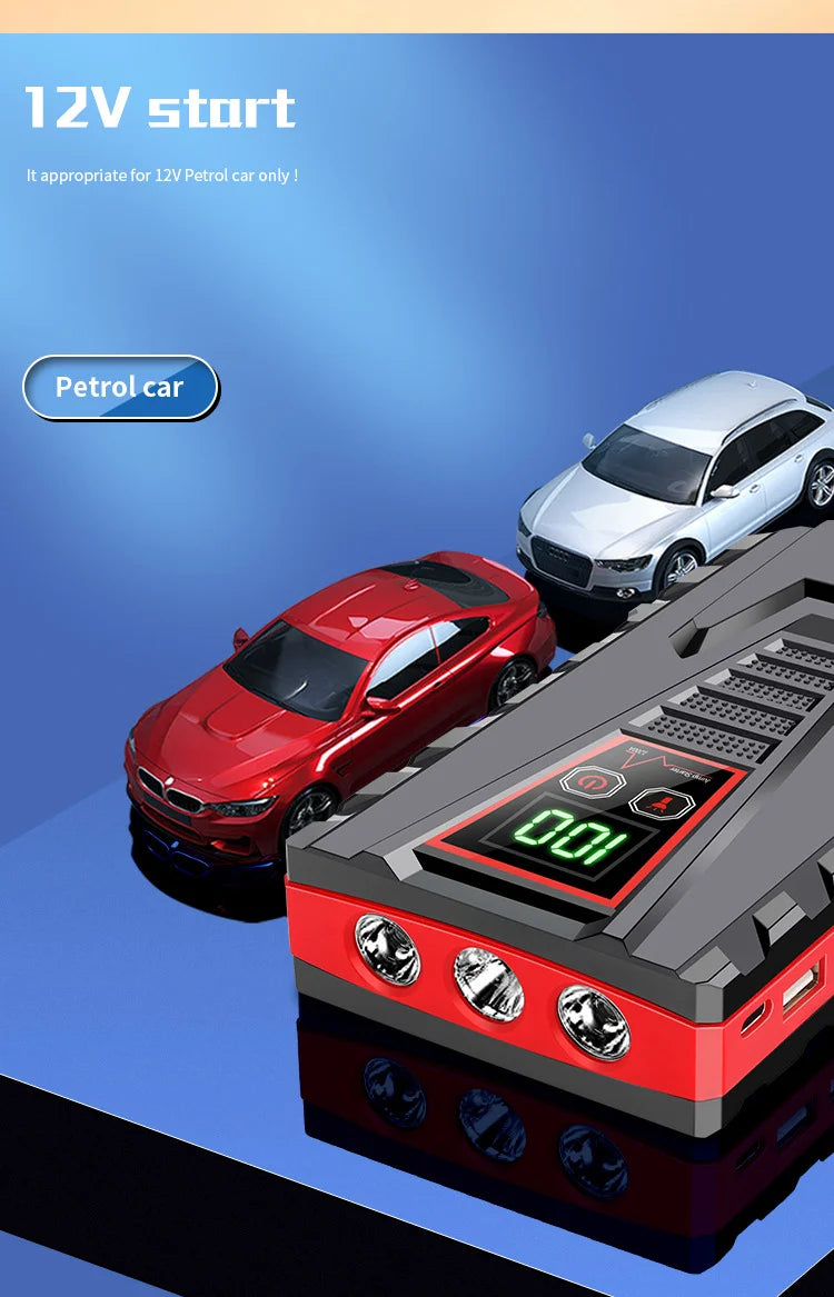 2025 New 99800mAh 5000A Car Jump Starter | 12V for Petrol/Diesel | Power Bank /Smart Protection
