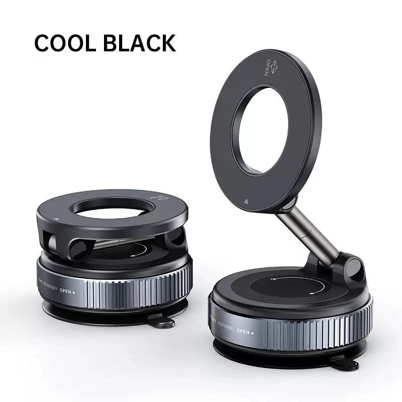 Strong Magnetic Car Phone Holder Foldable 360° Adjustable Vacuum Suction Mount Universal for Car, Desk, Bathroom